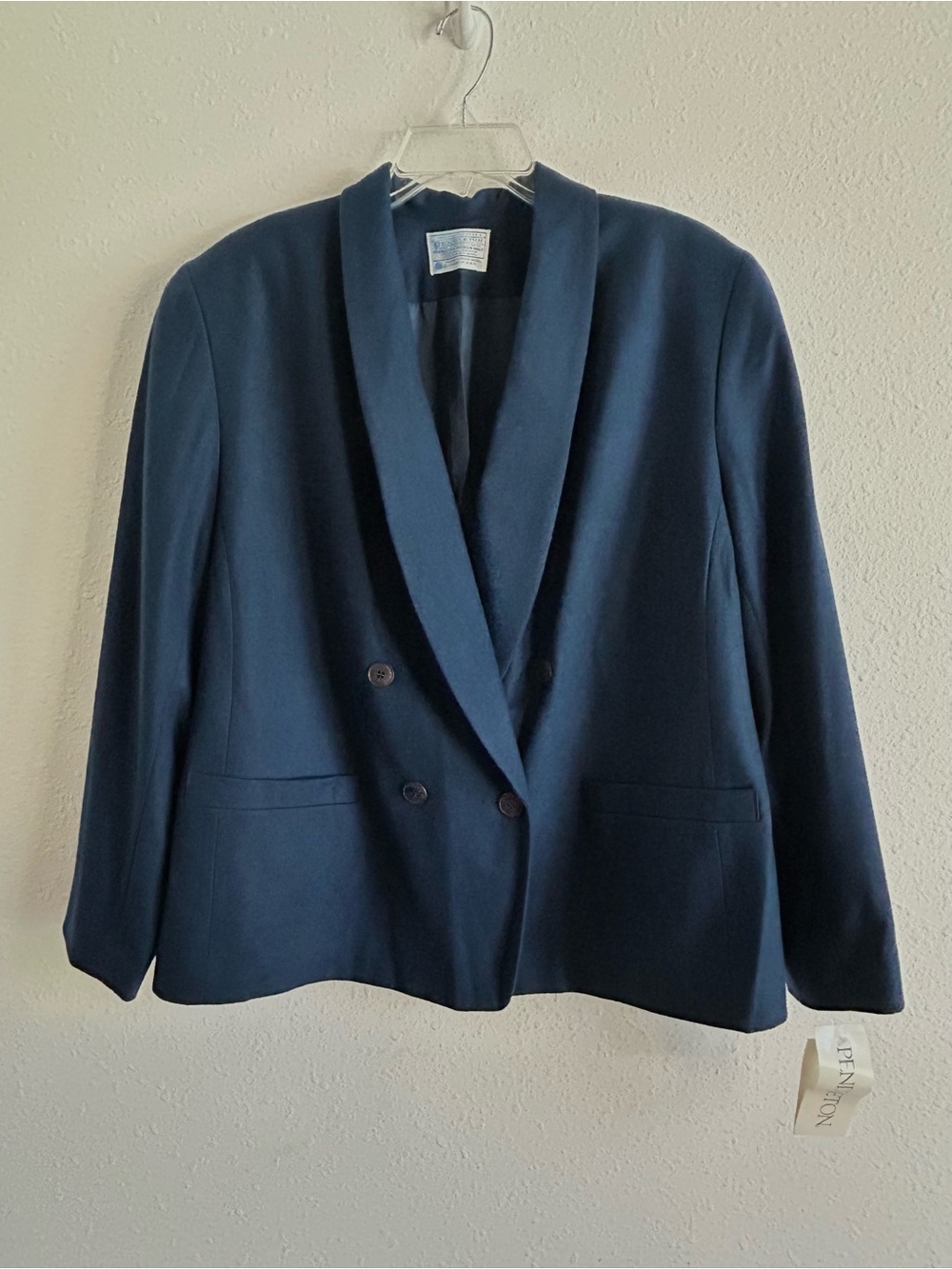 Vintage Pendleton Women’s Blazer Size 16W Virgin Wool Made USA Blue Classic